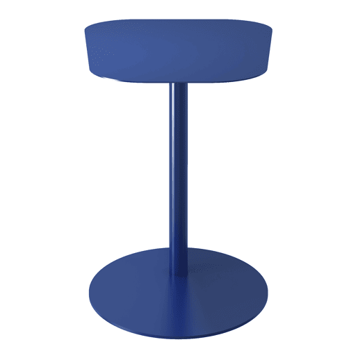 Mesa de apoio Nastätten trapezoidal interiorexterior em metal 50 x 50 x 38 cm - Azul escuro en.casa