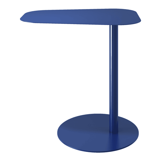 Mesa de apoio Nastätten trapezoidal interiorexterior em metal 50 x 50 x 38 cm - Azul escuro en.casa