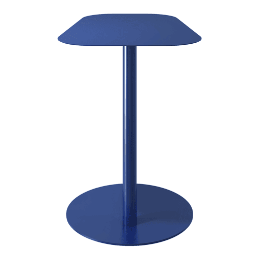 Mesa de apoio Nastätten trapezoidal interiorexterior em metal 50 x 50 x 38 cm - Azul escuro en.casa