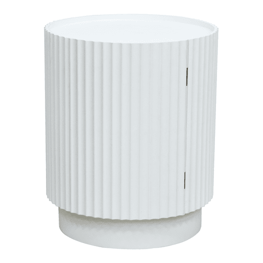 Mesa de apoio Rill redondo 2 compartimentos 49 x Ø40 cm Branco en.casa