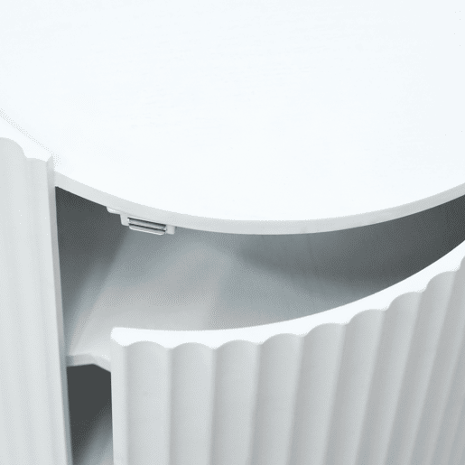 Mesa de apoio Rill redondo 2 compartimentos 49 x Ø40 cm Branco en.casa