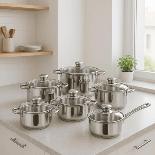 Conjunto de panelas Well Home de 12 peças com base de indução Conjunto de panelas Well Home de 12 peças com base de indução