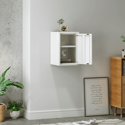 Armário de parede Burlöv 50x33x35 cm aço Branco en.casa
