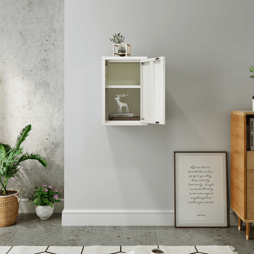 Armário de parede Burlöv 50x33x35 cm aço Branco en.casa