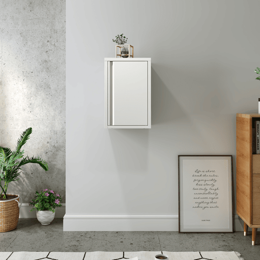 Armário de parede Burlöv 50x33x35 cm aço Branco en.casa