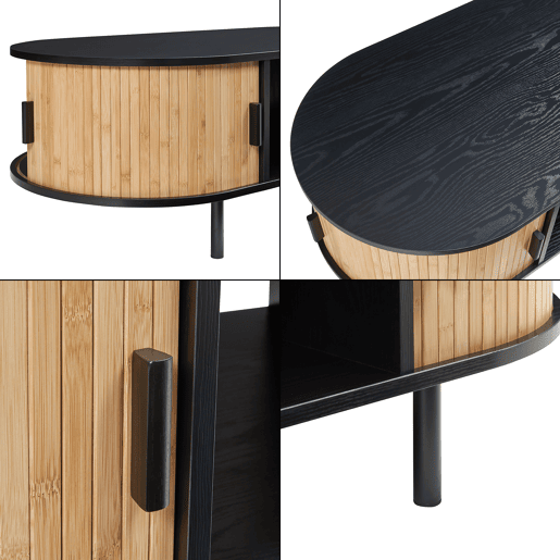 Mesa de centro Tvedestrand com 2 portas 120x55x40 cm PretoNatural en.casa