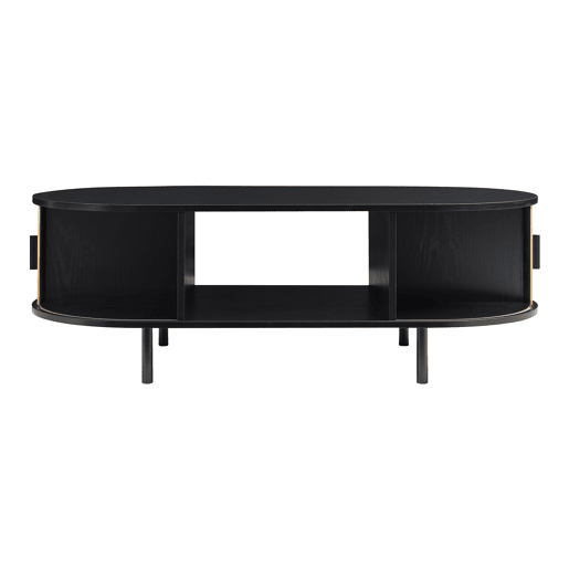 Mesa de centro Tvedestrand com 2 portas 120x55x40 cm PretoNatural en.casa