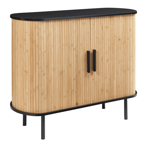 Armário lateral Tvedestrand 2 portas de correr 100x40x80cm - pretobambu en.casa