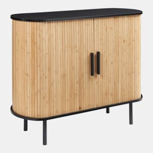 Armário lateral Tvedestrand 2 portas de correr 100x40x80cm - pretobambu en.casa