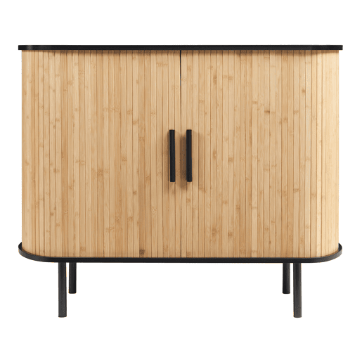 Armário lateral Tvedestrand 2 portas de correr 100x40x80cm - pretobambu en.casa