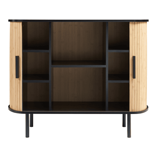 Armário lateral Tvedestrand 2 portas de correr 100x40x80cm - pretobambu en.casa