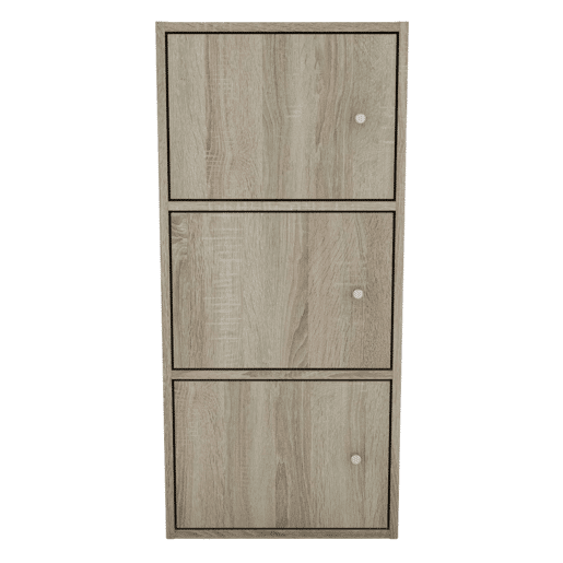 Armário multifuncional Plea Sonoma Oak com 3 portas, móvel de armazenamento para sala de estar, 42x92x29 cm Armário multifuncional Plea Sonoma Oak com 3 portas, móvel de armazenamento para sala de estar, 42x92x29 cm