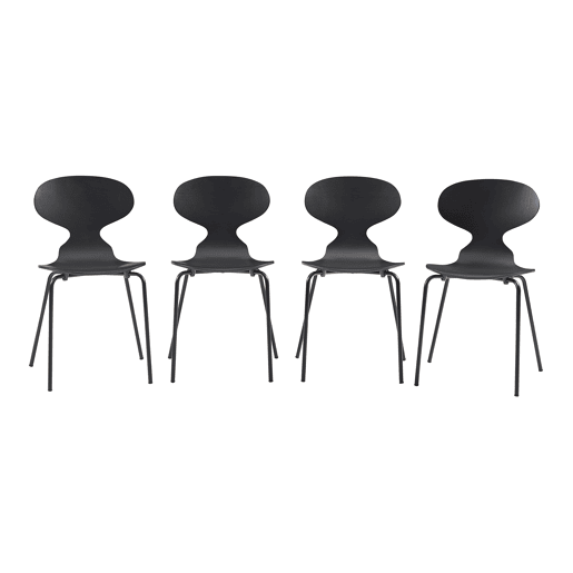 Conjunto de 4 cadeiras de jantar Kil 80x47x48cm Preto en.casa