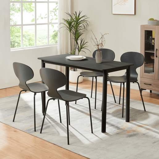 Conjunto de 4 cadeiras de jantar Kil 80x47x48cm Preto en.casa