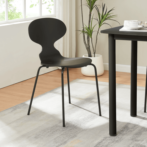Conjunto de 4 cadeiras de jantar Kil 80x47x48cm Preto en.casa
