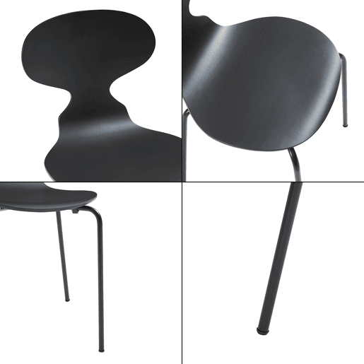 Conjunto de 4 cadeiras de jantar Kil 80x47x48cm Preto en.casa