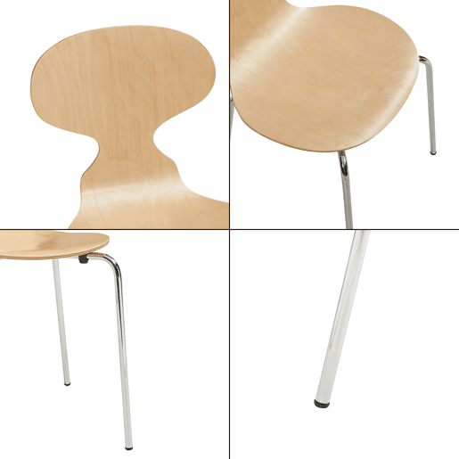 Conjunto de 4 cadeiras de jantar Kil 80x47x48cm MadeiraCromo en.casa