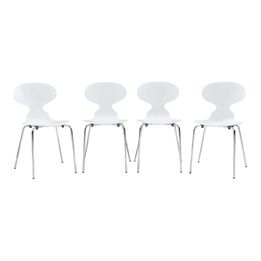 Conjunto de 4 cadeiras de jantar Kil 80x47x48cm BrancoCromo en.casa