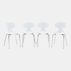 Conjunto de 4 cadeiras de jantar Kil 80x47x48cm BrancoCromo en.casa