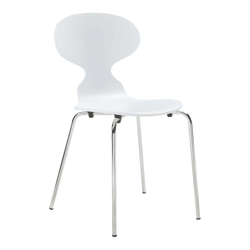 Conjunto de 4 cadeiras de jantar Kil 80x47x48cm BrancoCromo en.casa