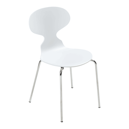 Conjunto de 4 cadeiras de jantar Kil 80x47x48cm BrancoCromo en.casa