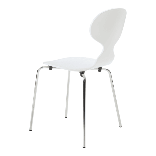 Conjunto de 4 cadeiras de jantar Kil 80x47x48cm BrancoCromo en.casa