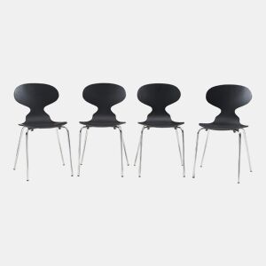 Conjunto de 4 cadeiras de jantar Kil 80x47x48cm PretoCromo en.casa