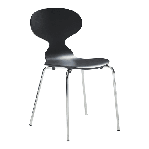 Conjunto de 4 cadeiras de jantar Kil 80x47x48cm PretoCromo en.casa