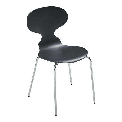 Conjunto de 4 cadeiras de jantar Kil 80x47x48cm PretoCromo en.casa