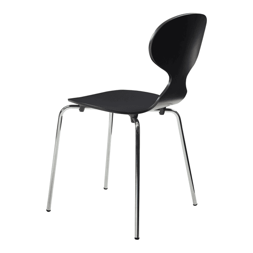 Conjunto de 4 cadeiras de jantar Kil 80x47x48cm PretoCromo en.casa