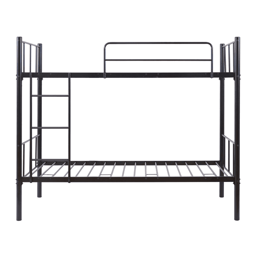 Beliche de metal Berimma com 2 colchões 90x200 cm preto en.casa
