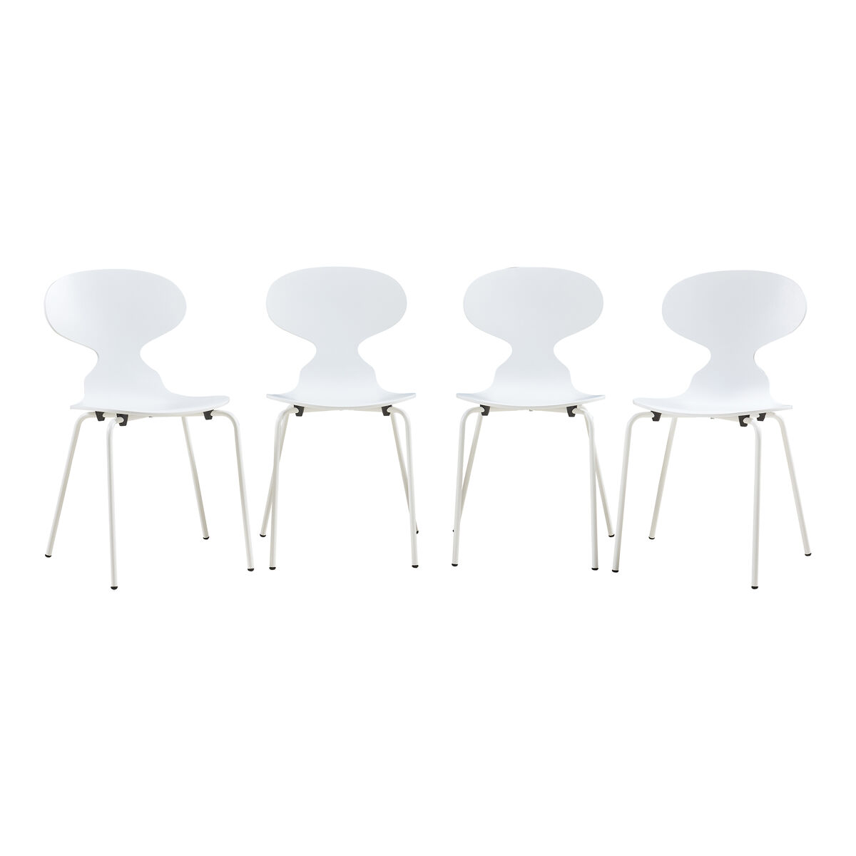 Conjunto de 4 sillas de comedor kil 80x47x48cm blanco [en.casa]