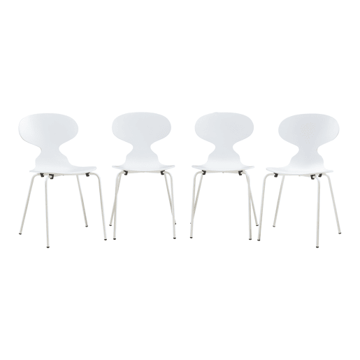 Conjunto de 4 cadeiras de jantar Kil 80x47x48cm Branco en.casa