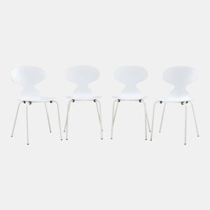 Conjunto de 4 cadeiras de jantar Kil 80x47x48cm Branco en.casa
