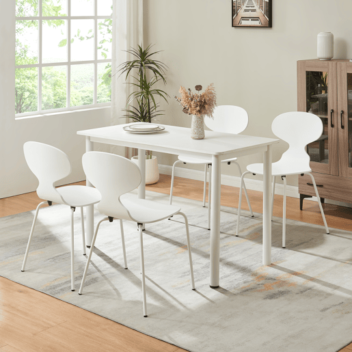 Conjunto de 4 cadeiras de jantar Kil 80x47x48cm Branco en.casa