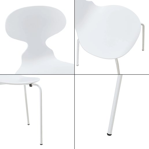 Conjunto de 4 cadeiras de jantar Kil 80x47x48cm Branco en.casa