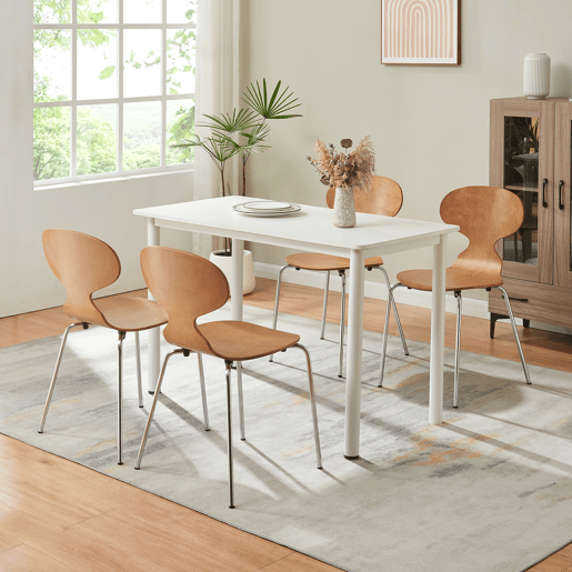 Conjunto de 4 cadeiras de jantar Kil 80x47x48cm NogueiraCromo en.casa