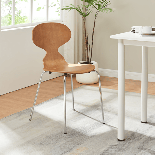 Conjunto de 4 cadeiras de jantar Kil 80x47x48cm NogueiraCromo en.casa