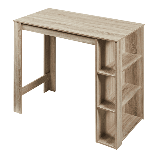 Mesa de bar Danderyd com 3 prateleiras 120x60x106 cm Aspeto carvalho en.casa