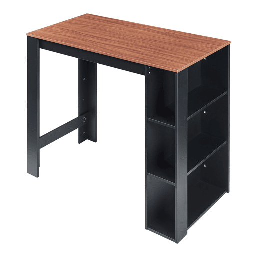 Mesa de bar Danderyd com 3 prateleiras 120x60x106 cm Preto  Nogueira en.casa