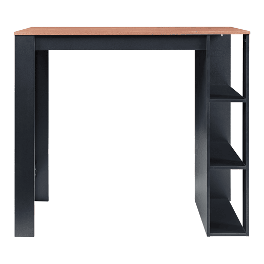 Mesa de bar Danderyd com 3 prateleiras 120x60x106 cm Preto  Nogueira en.casa