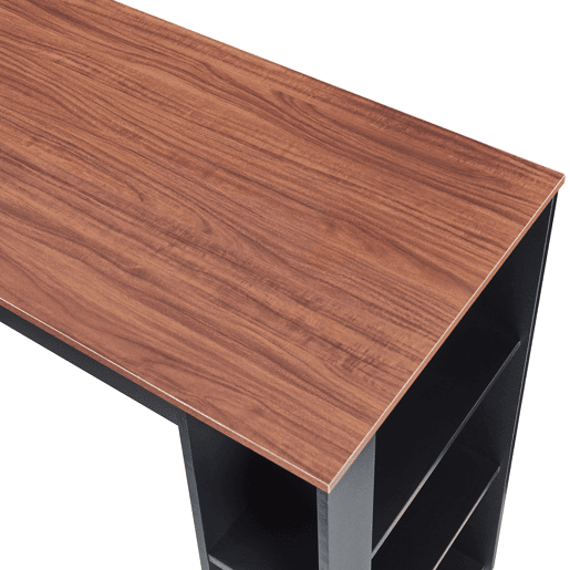 Mesa de bar Danderyd com 3 prateleiras 120x60x106 cm Preto  Nogueira en.casa