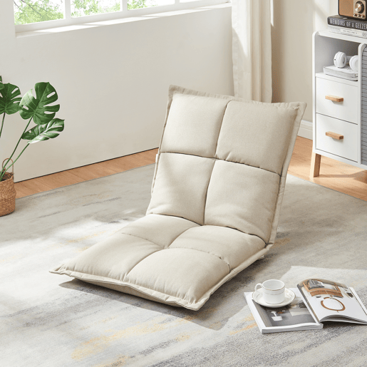 Cadeira de chão Deinze com estrutura metálica Regulável 52 x 50 cm - Bege en.casa