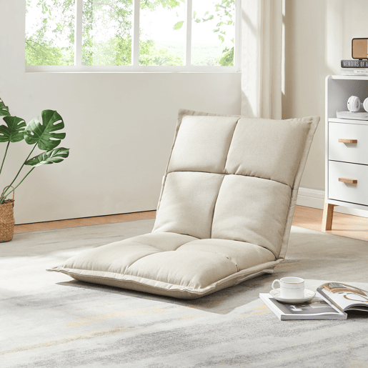 Cadeira de chão Deinze com estrutura metálica Regulável 52 x 50 cm - Bege en.casa