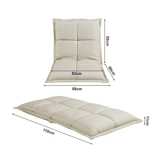 Cadeira de chão Deinze com estrutura metálica Regulável 52 x 50 cm - Bege en.casa
