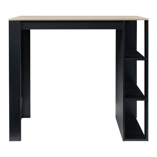 Mesa de bar Danderyd com 3 prateleiras 120x60x106 cm Preto  Carvalho en.casa