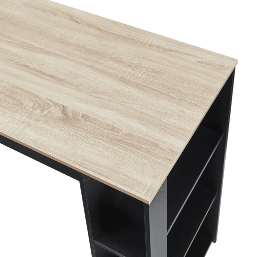 Mesa de bar Danderyd com 3 prateleiras 120x60x106 cm Preto  Carvalho en.casa