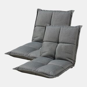 Cadeira de chão Deinze com estrutura metálica Regulável 52 x 50 cm - Cinzento escuro en.casa