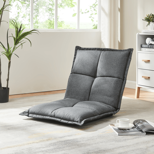 Cadeira de chão Deinze com estrutura metálica Regulável 52 x 50 cm - Cinzento escuro en.casa