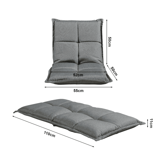 Cadeira de chão Deinze com estrutura metálica Regulável 52 x 50 cm - Cinzento escuro en.casa